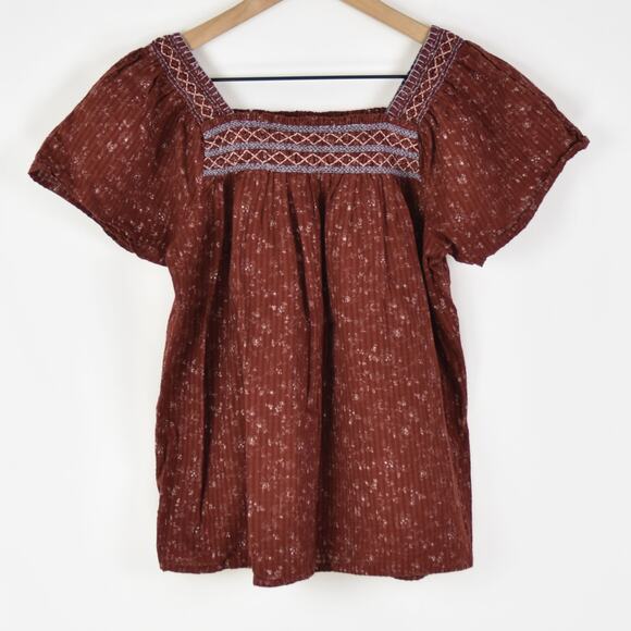Madewell Tops - Madewell Square-Neck Smocked Top, XXS